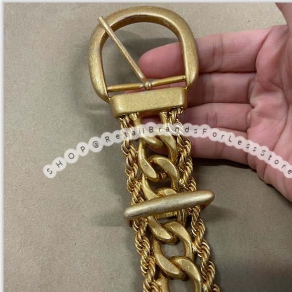 ZARA METALLIC GOLD LINK METAL CHAIN BELT main image 10
